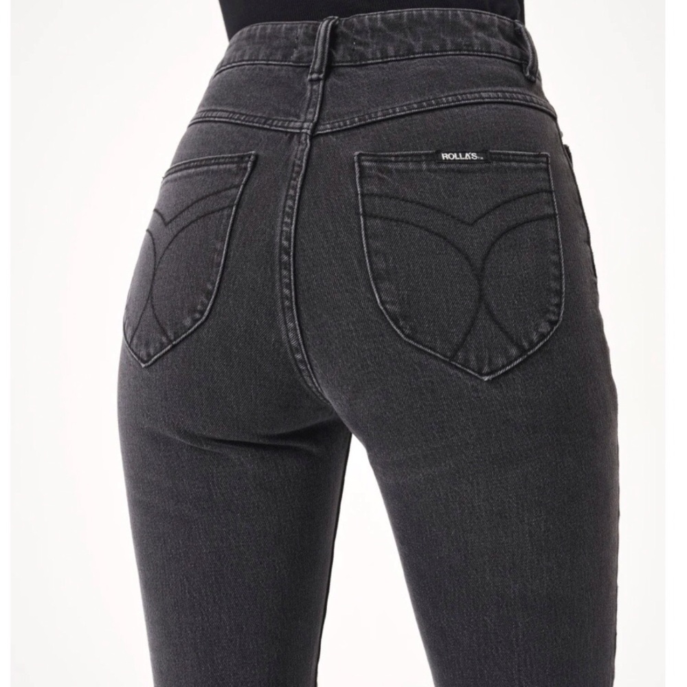 ROLLA’S Original Straight 27 Black Peachy Booty Butt Pockets Sexy Aussie S Petit - Picture 2 of 14